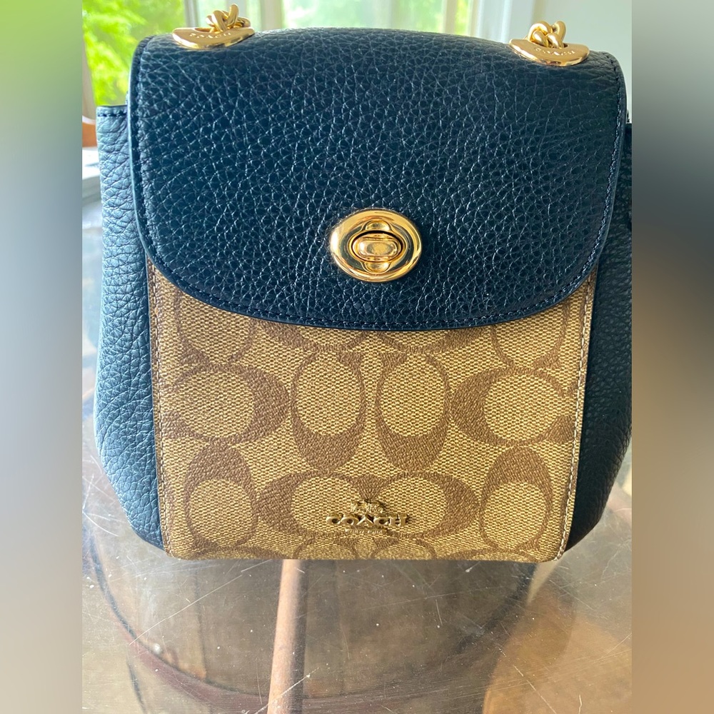 Coach Mini Pebble Leather Convertible Backpack Purse